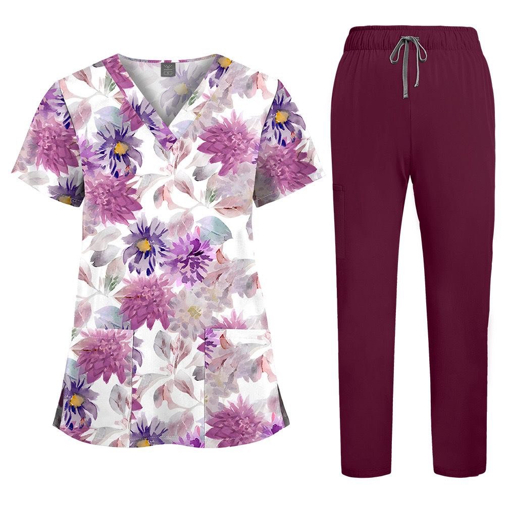 floral scrubs
